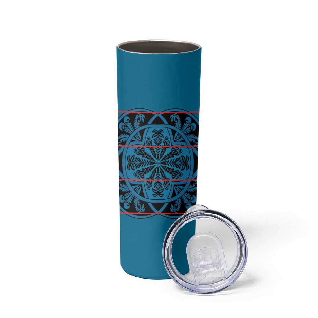 Basotho Blanket Skinny Tumbler Lesotho Kharetsa Seanamarena Heritage - Blue LT15