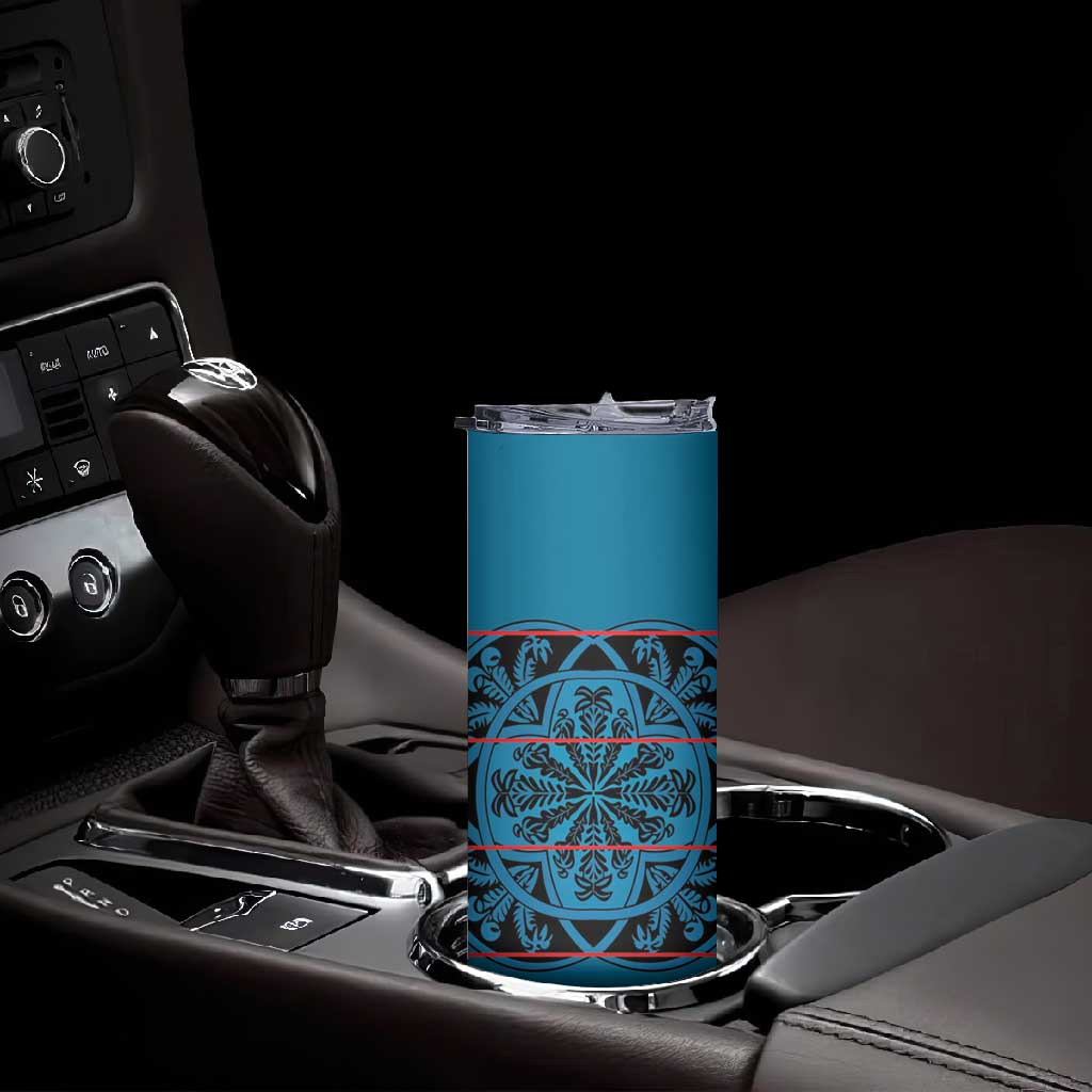 Basotho Blanket Skinny Tumbler Lesotho Kharetsa Seanamarena Heritage - Blue LT15