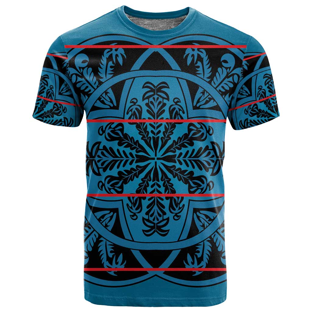 Basotho Blanket T shirt Lesotho Kharetsa Seanamarena Heritage - Blue LT15