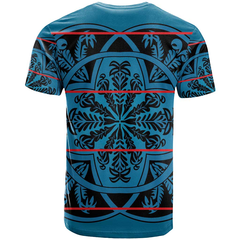 Basotho Blanket T shirt Lesotho Kharetsa Seanamarena Heritage - Blue LT15