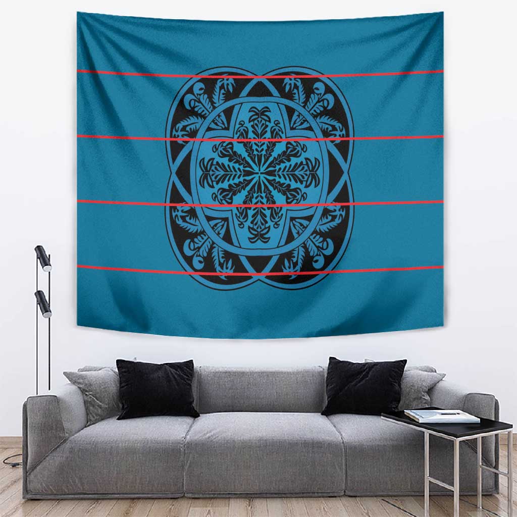 Basotho Blanket Tapestry Lesotho Kharetsa Seanamarena Heritage - Blue LT15