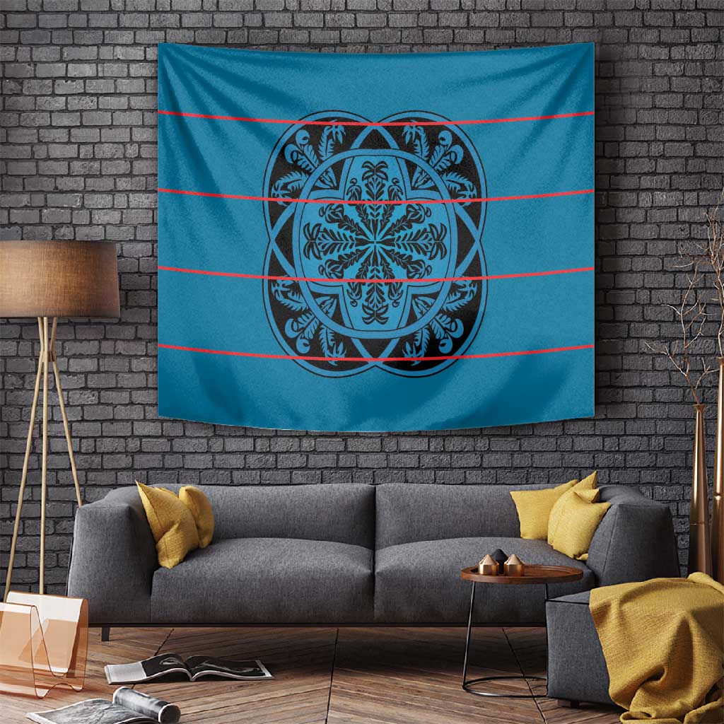 Basotho Blanket Tapestry Lesotho Kharetsa Seanamarena Heritage - Blue LT15