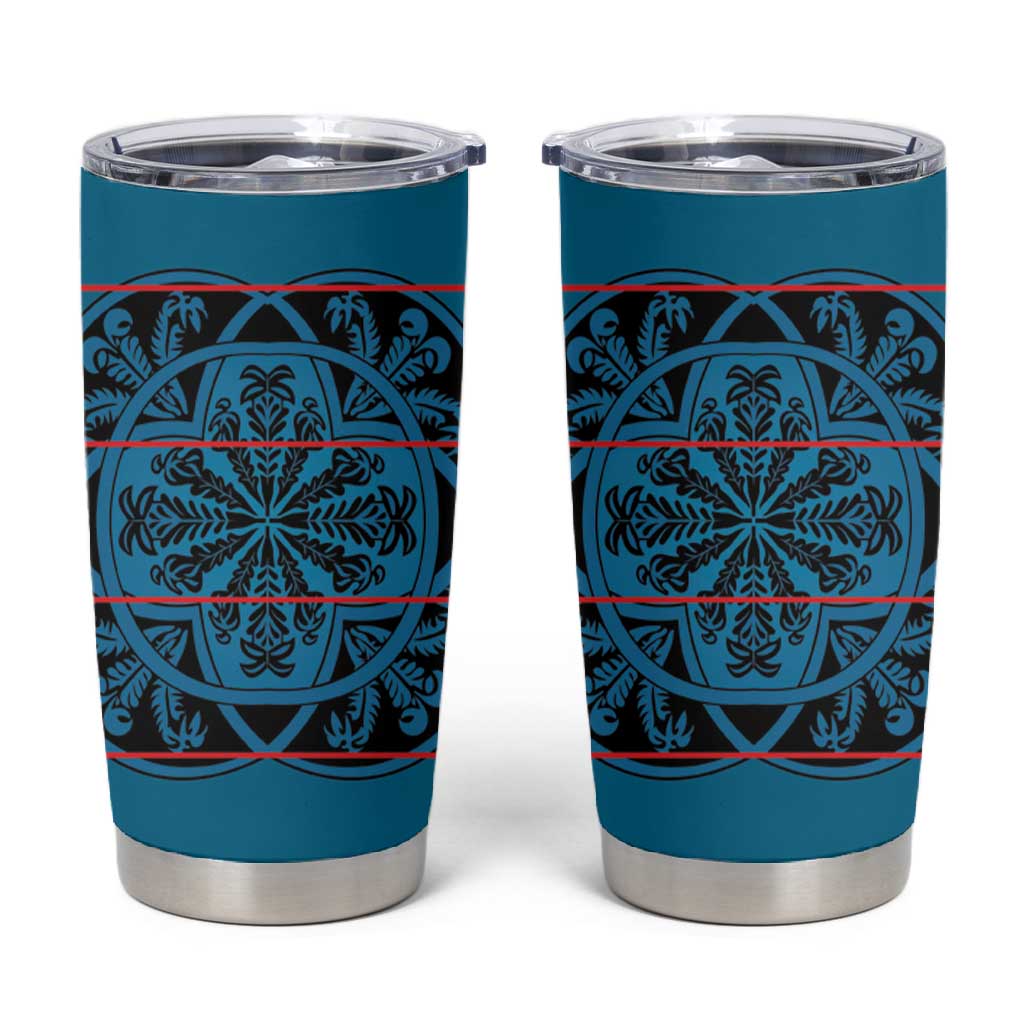 Basotho Blanket Tumbler Cup Lesotho Kharetsa Seanamarena Heritage - Blue LT15