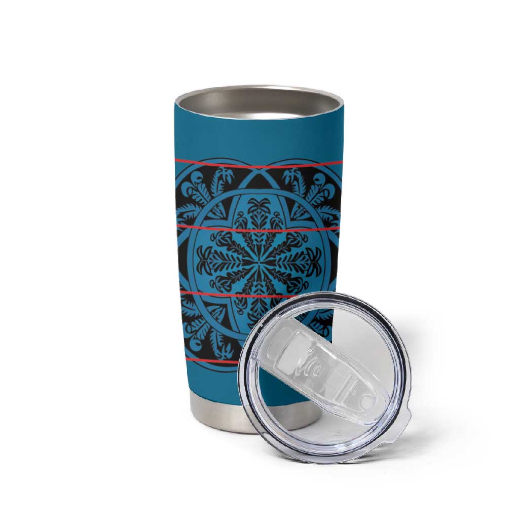 Basotho Blanket Tumbler Cup Lesotho Kharetsa Seanamarena Heritage - Blue LT15