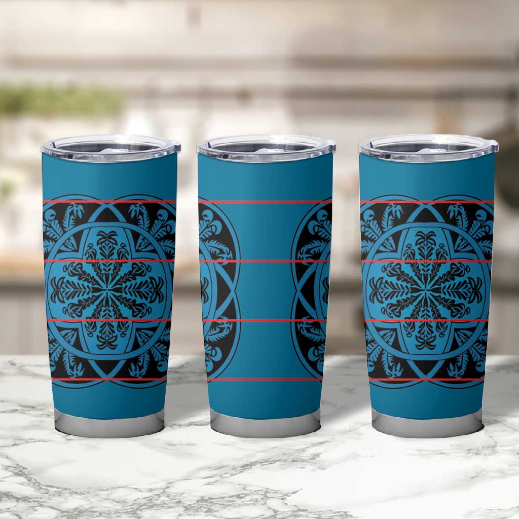 Basotho Blanket Tumbler Cup Lesotho Kharetsa Seanamarena Heritage - Blue LT15