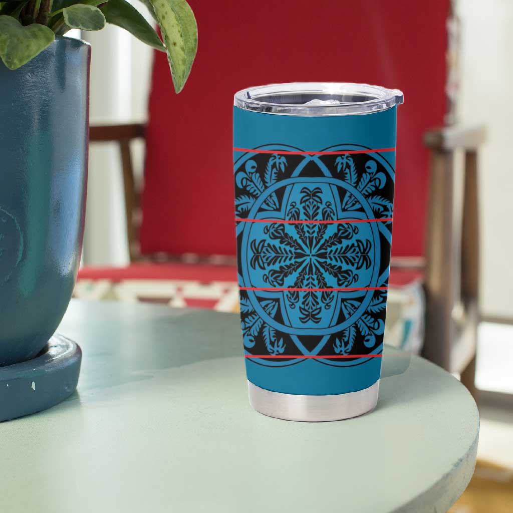 Basotho Blanket Tumbler Cup Lesotho Kharetsa Seanamarena Heritage - Blue LT15