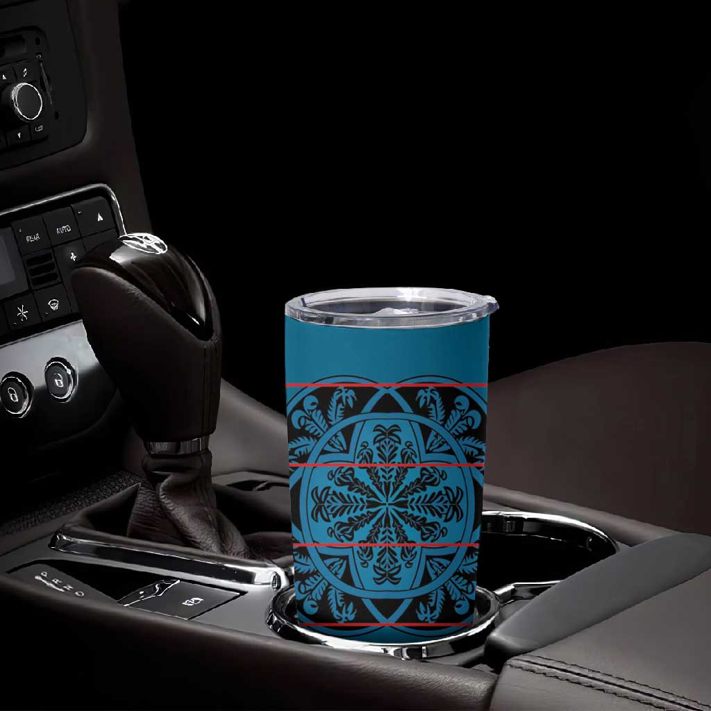 Basotho Blanket Tumbler Cup Lesotho Kharetsa Seanamarena Heritage - Blue LT15