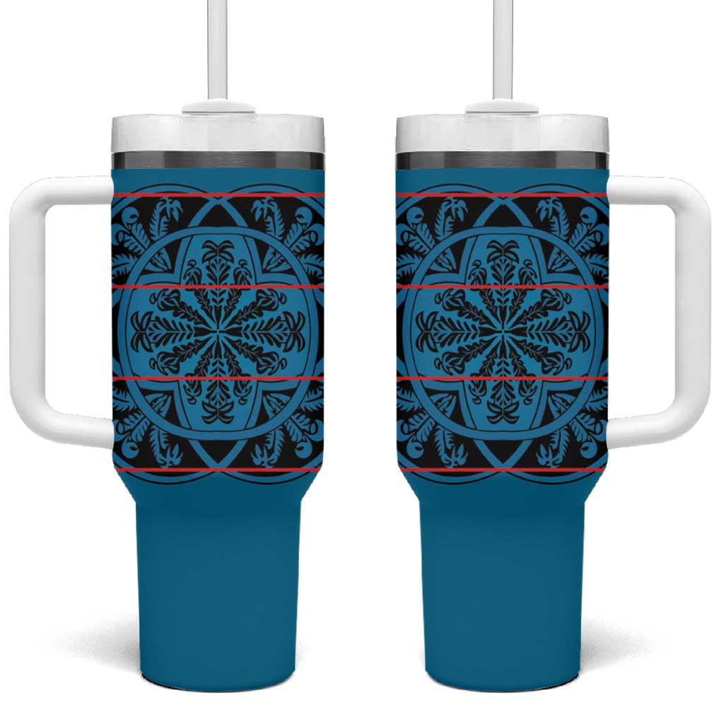 Basotho Blanket Tumbler With Handle Lesotho Kharetsa Seanamarena Heritage - Blue LT15