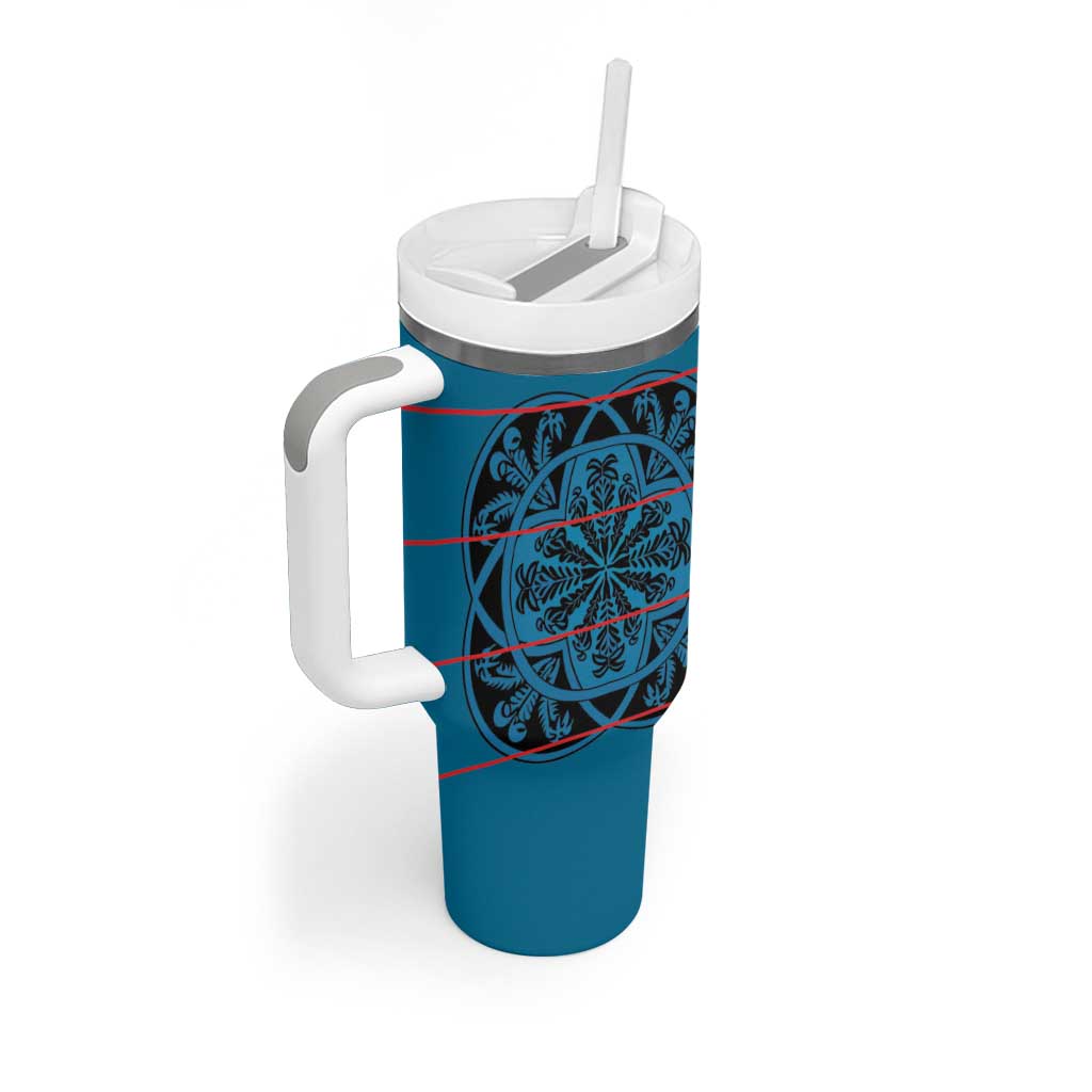 Basotho Blanket Tumbler With Handle Lesotho Kharetsa Seanamarena Heritage - Blue LT15
