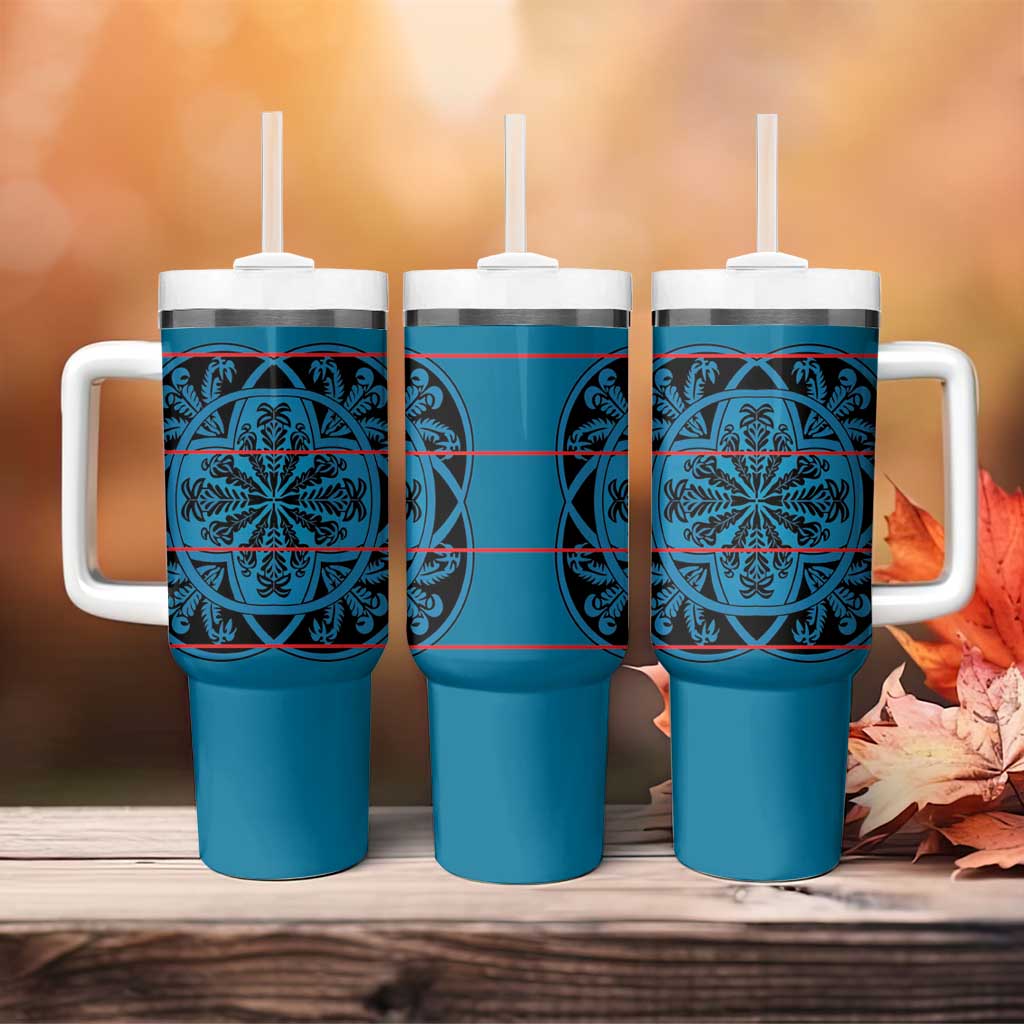 Basotho Blanket Tumbler With Handle Lesotho Kharetsa Seanamarena Heritage - Blue LT15