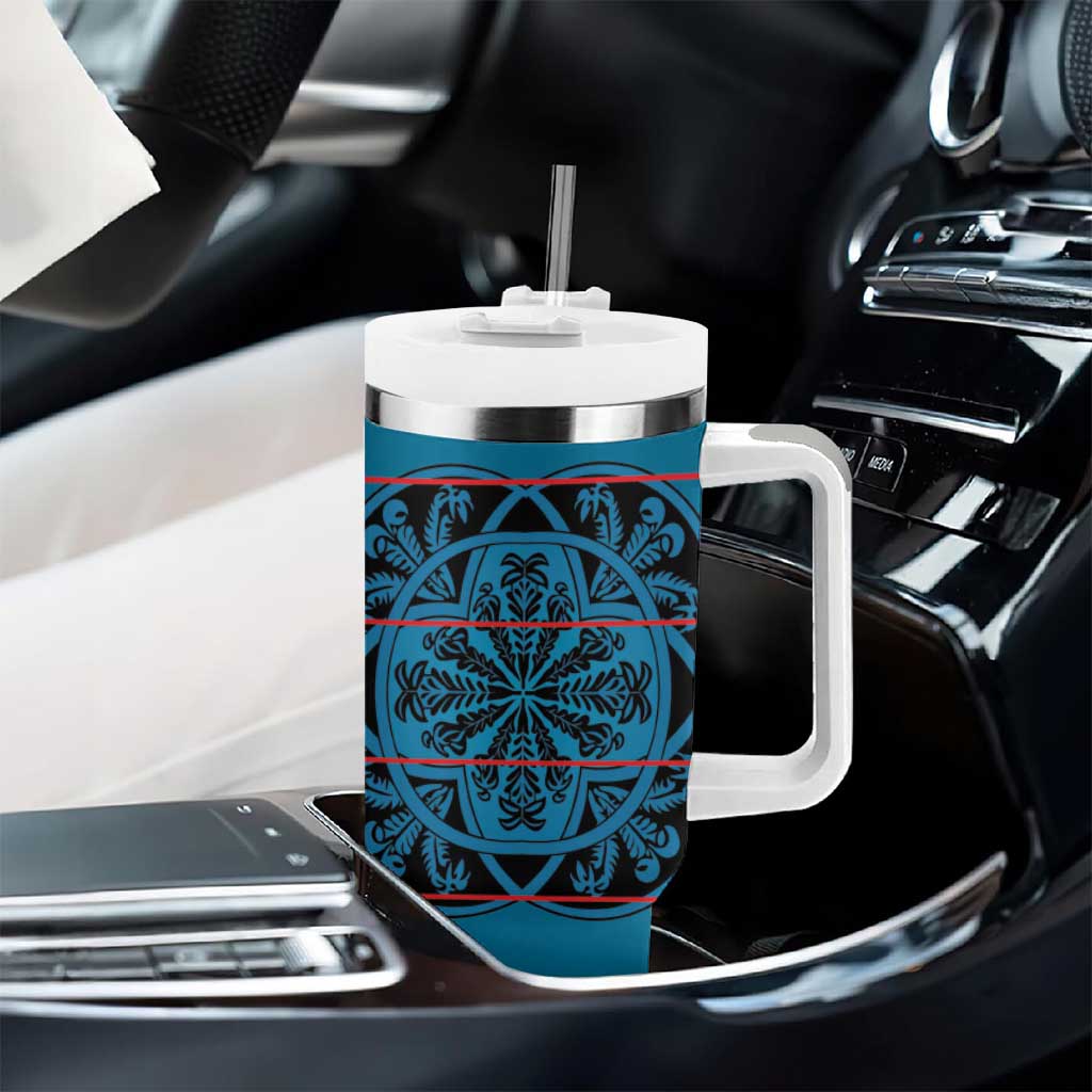 Basotho Blanket Tumbler With Handle Lesotho Kharetsa Seanamarena Heritage - Blue LT15