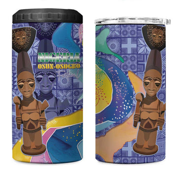 Nigeria Osun-Osogbo Festival 4 in 1 Can Cooler Tumbler Oshun God - Yoruba Pattern LT15