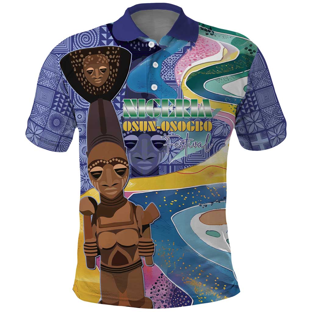 Nigeria Osun-Osogbo Festival Polo Shirt Oshun God - Yoruba Pattern LT15