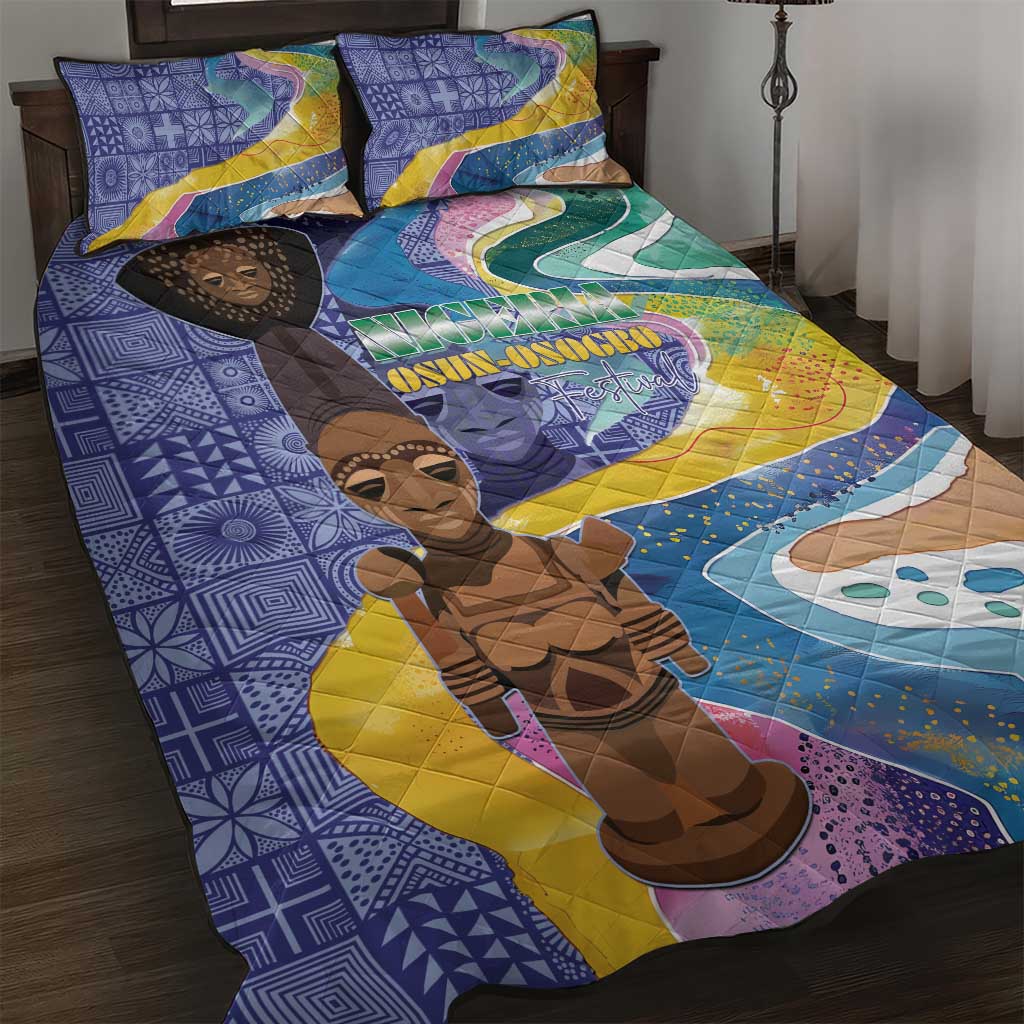 Nigeria Osun-Osogbo Festival Quilt Bed Set Oshun God - Yoruba Pattern LT15