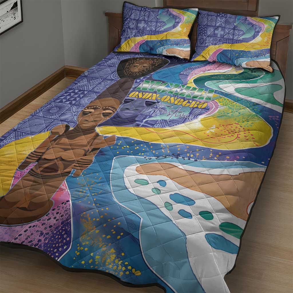 Nigeria Osun-Osogbo Festival Quilt Bed Set Oshun God - Yoruba Pattern LT15