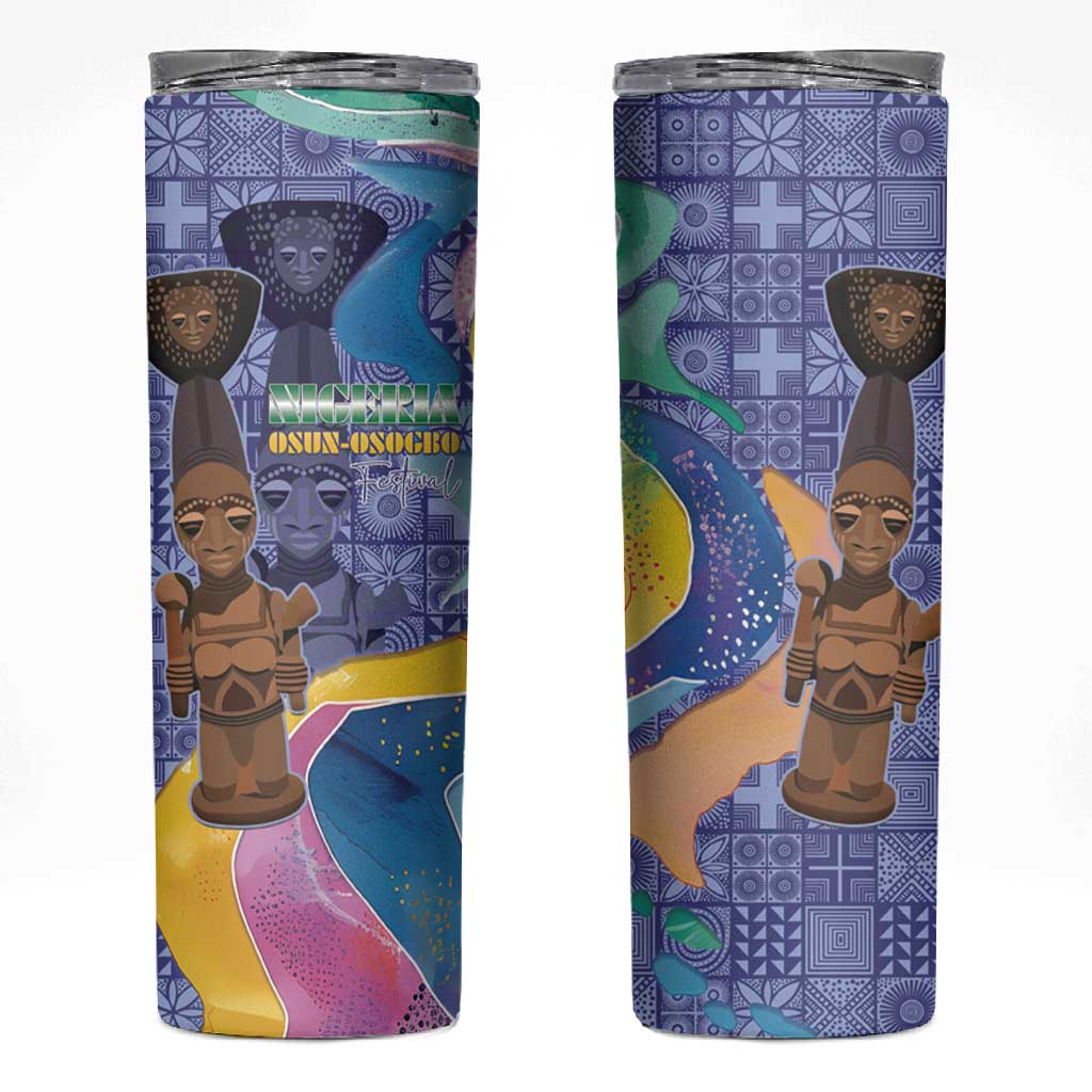 Nigeria Osun-Osogbo Festival Skinny Tumbler Oshun God - Yoruba Pattern LT15