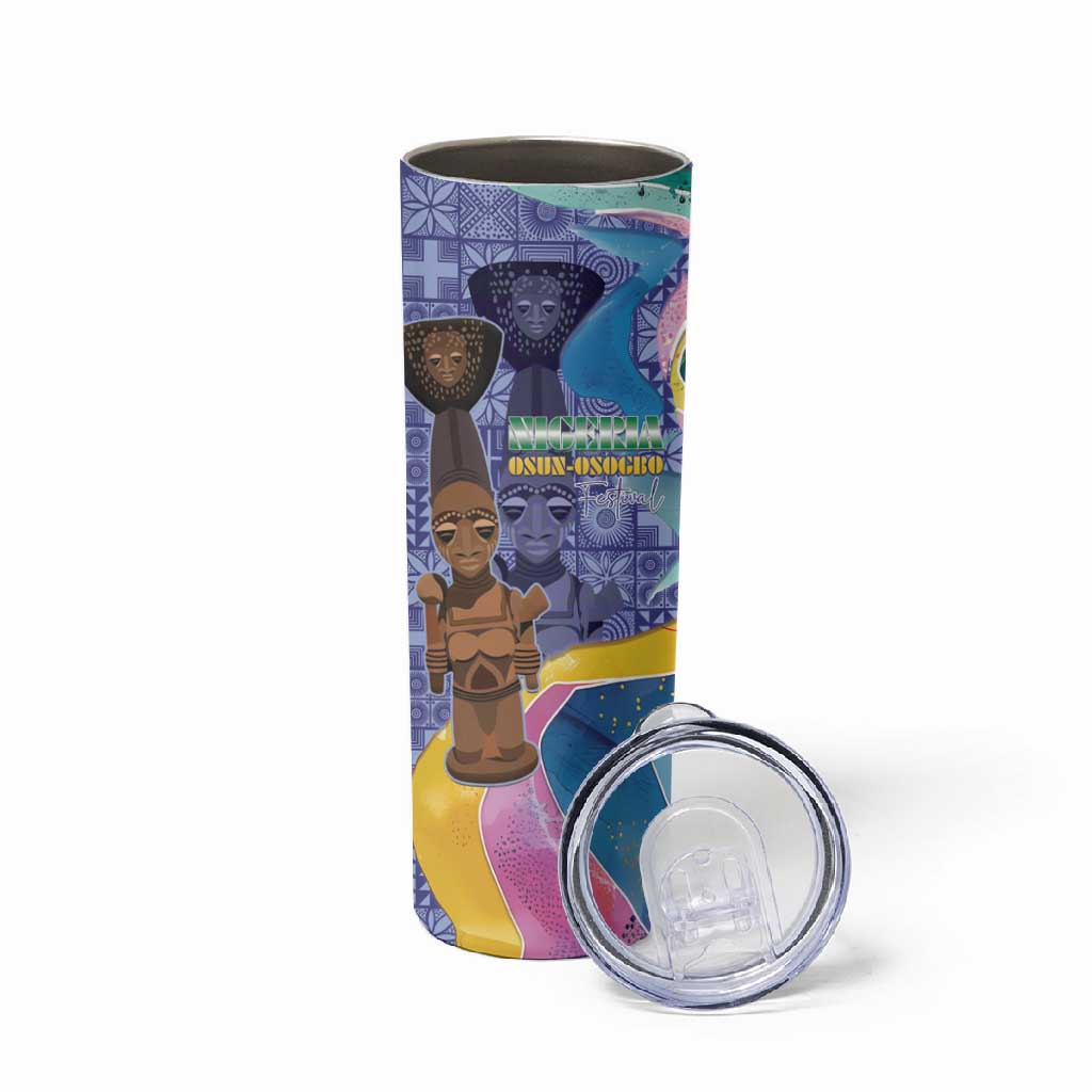 Nigeria Osun-Osogbo Festival Skinny Tumbler Oshun God - Yoruba Pattern LT15