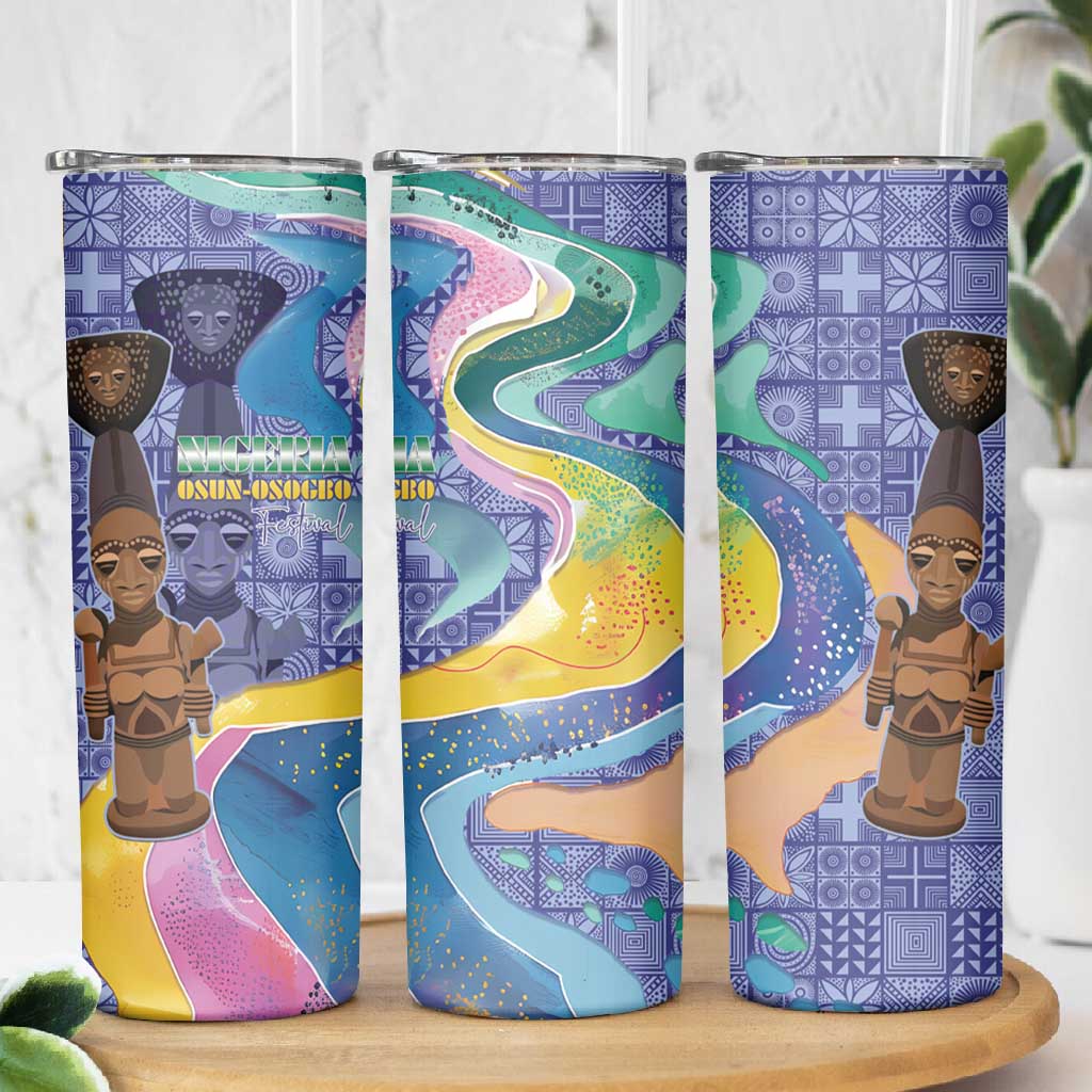 Nigeria Osun-Osogbo Festival Skinny Tumbler Oshun God - Yoruba Pattern LT15