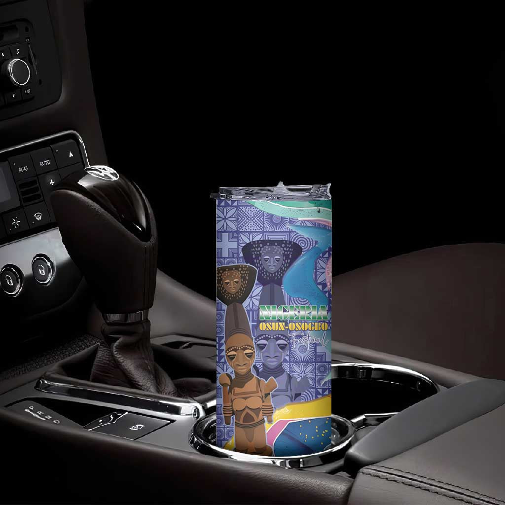 Nigeria Osun-Osogbo Festival Skinny Tumbler Oshun God - Yoruba Pattern LT15