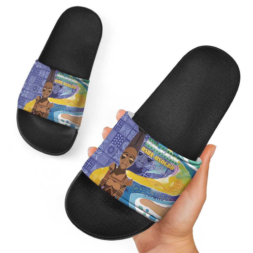 Nigeria Osun-Osogbo Festival Slide Sandals Oshun God - Yoruba Pattern LT15