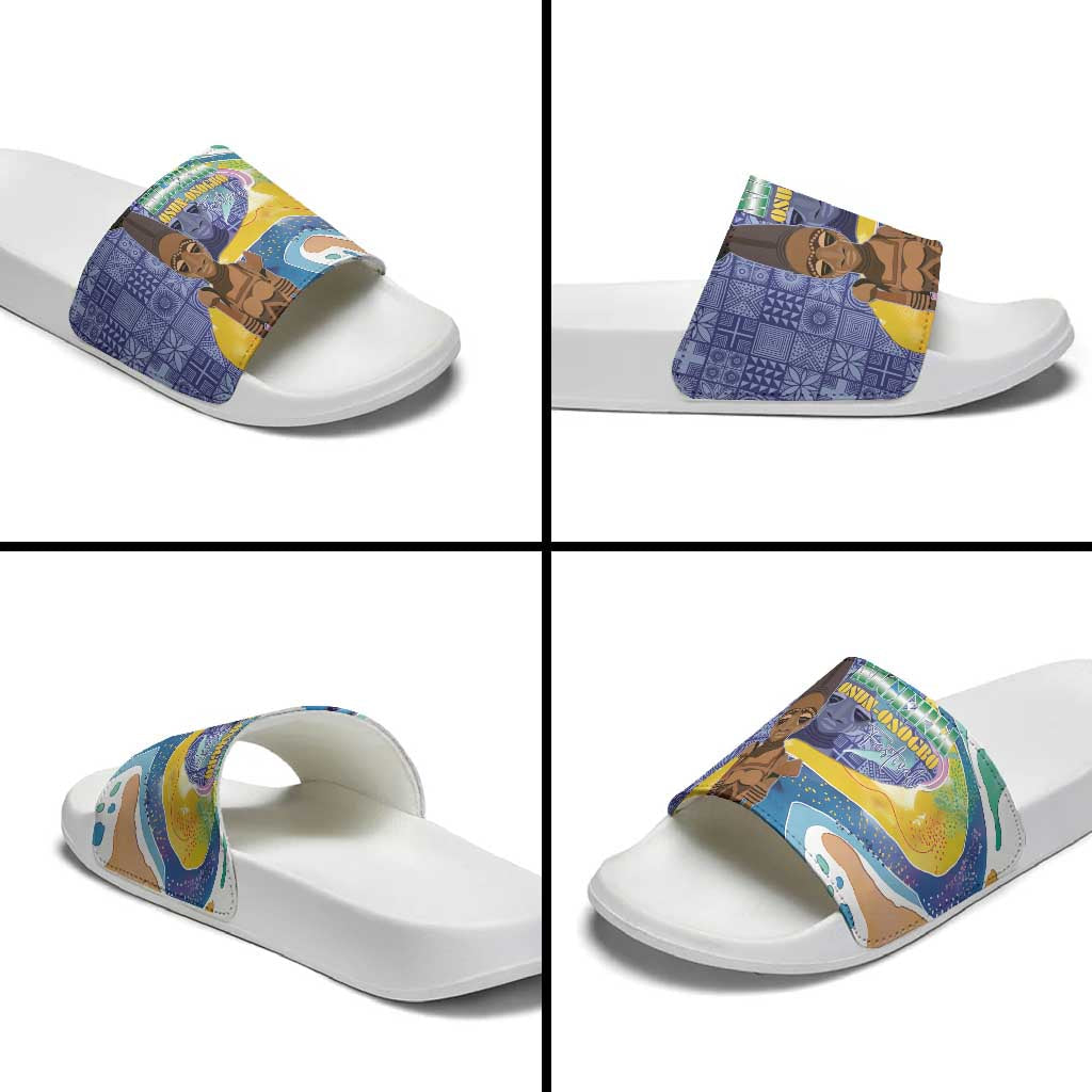 Nigeria Osun-Osogbo Festival Slide Sandals Oshun God - Yoruba Pattern LT15