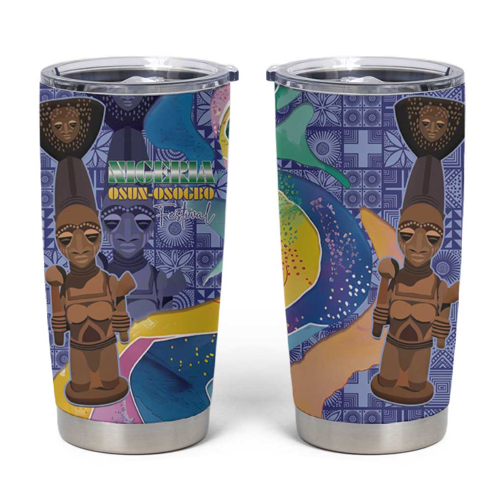 Nigeria Osun-Osogbo Festival Tumbler Cup Oshun God - Yoruba Pattern LT15
