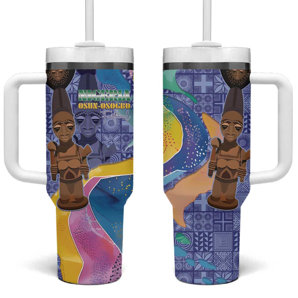 Nigeria Osun-Osogbo Festival Tumbler With Handle Oshun God - Yoruba Pattern LT15