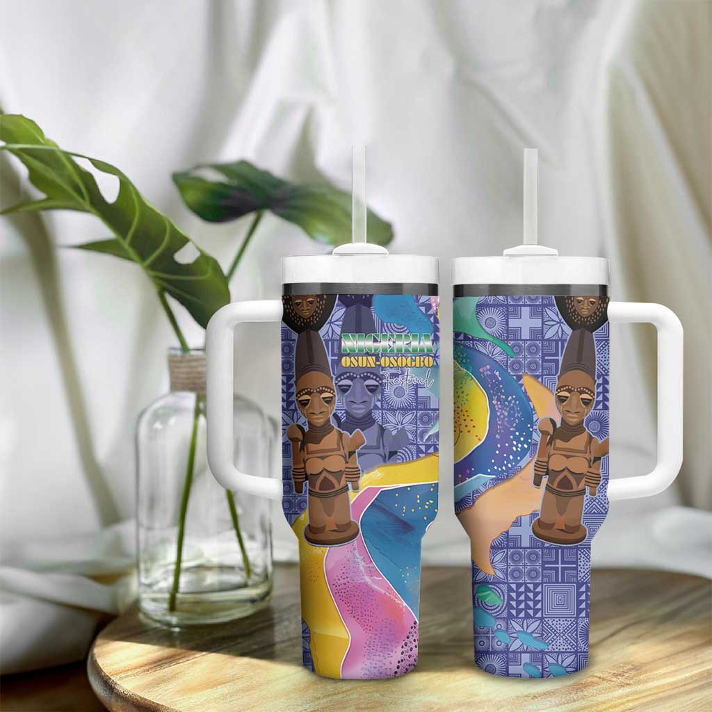 Nigeria Osun-Osogbo Festival Tumbler With Handle Oshun God - Yoruba Pattern LT15