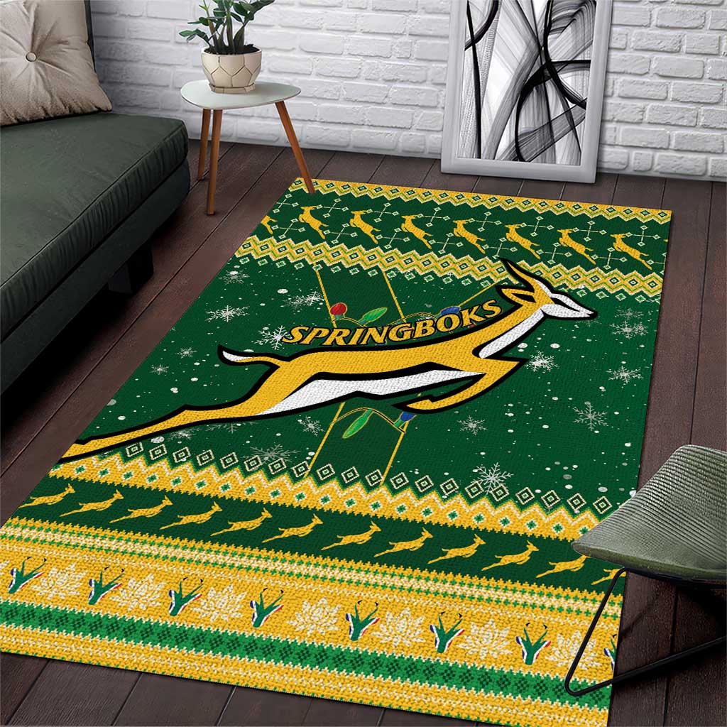 South Africa Christmas Rugby Area Rug Springboks Geseende Kersfees LT15