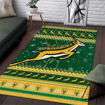 South Africa Christmas Rugby Area Rug Springboks Geseende Kersfees LT15