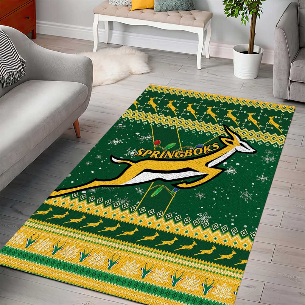 South Africa Christmas Rugby Area Rug Springboks Geseende Kersfees LT15