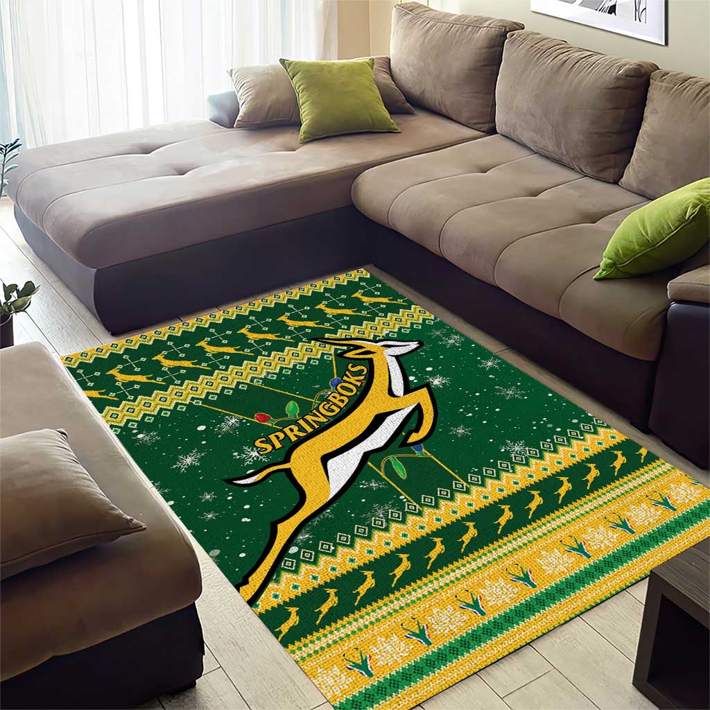 South Africa Christmas Rugby Area Rug Springboks Geseende Kersfees LT15