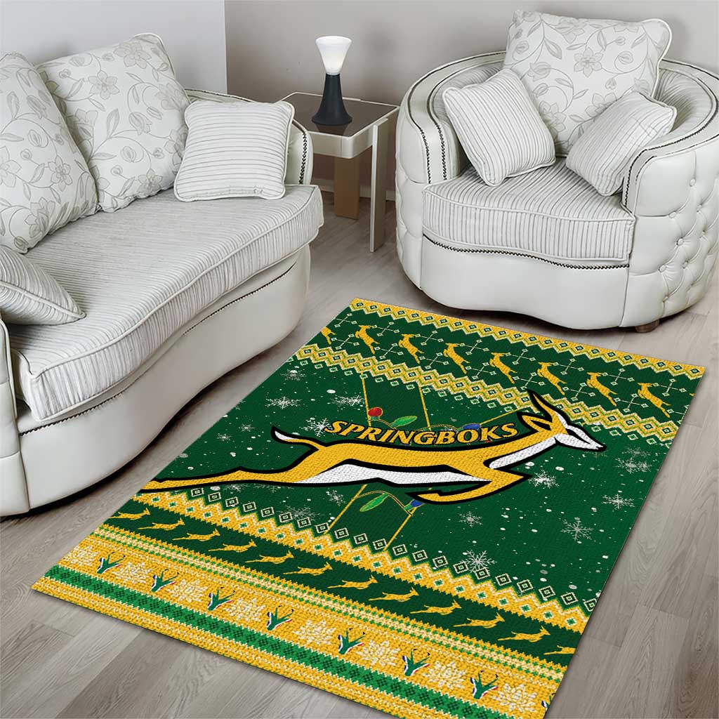South Africa Christmas Rugby Area Rug Springboks Geseende Kersfees LT15