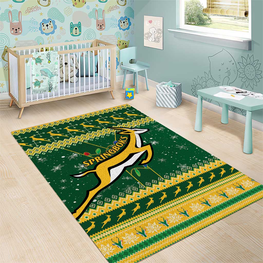 South Africa Christmas Rugby Area Rug Springboks Geseende Kersfees LT15