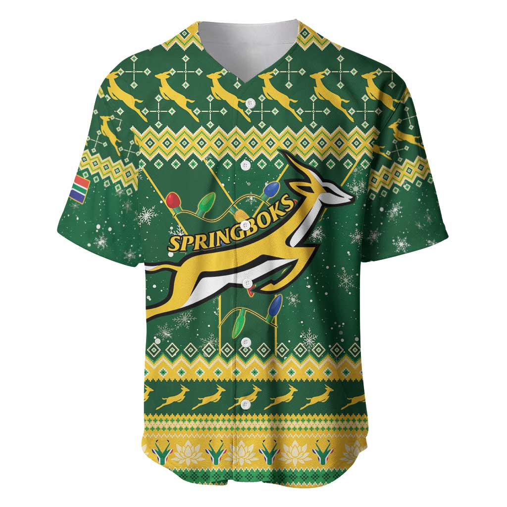 South Africa Christmas Rugby Baseball Jersey Springboks Geseende Kersfees LT15