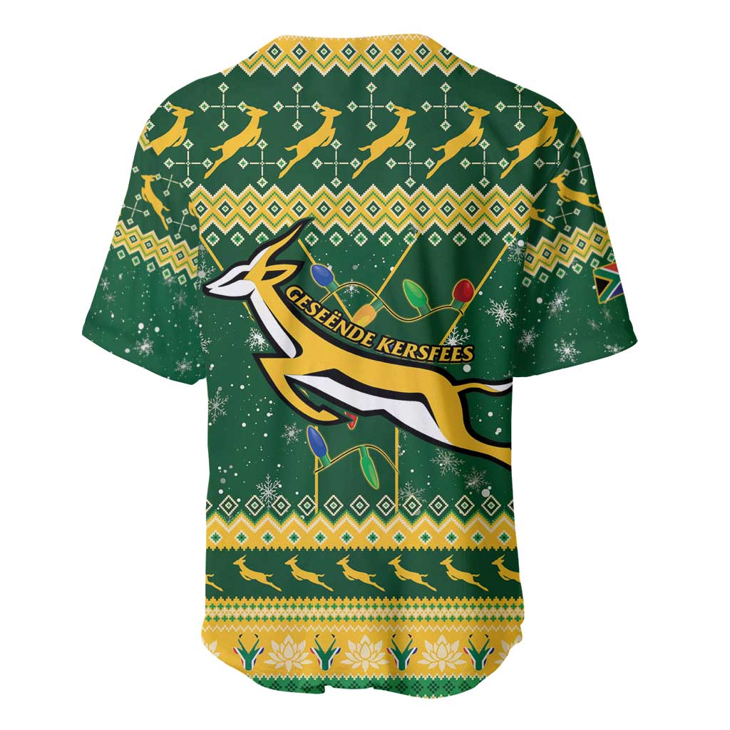 South Africa Christmas Rugby Baseball Jersey Springboks Geseende Kersfees LT15