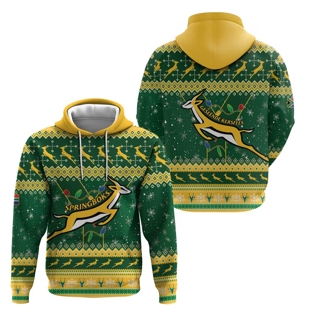 South Africa Christmas Rugby Hoodie Springboks Geseende Kersfees LT15