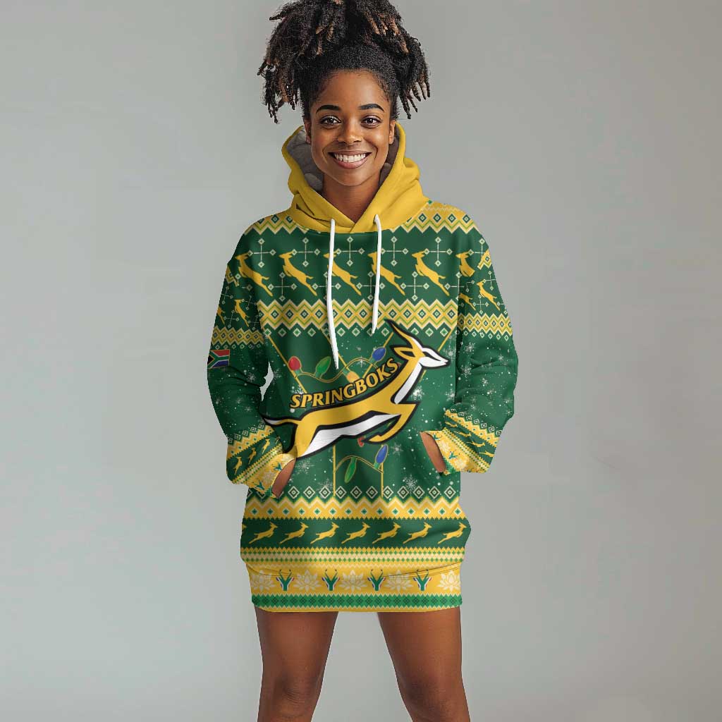 South Africa Christmas Rugby Hoodie Dress Springboks Geseende Kersfees LT15