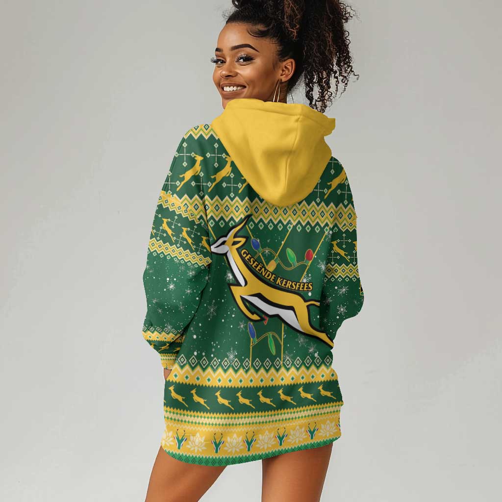 South Africa Christmas Rugby Hoodie Dress Springboks Geseende Kersfees LT15