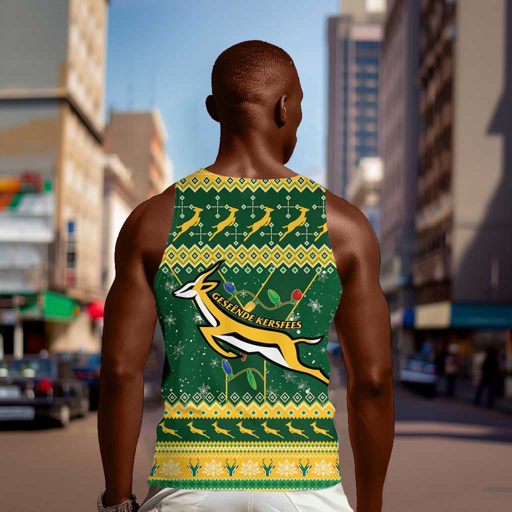 South Africa Christmas Rugby Men Tank Top Springboks Geseende Kersfees LT15