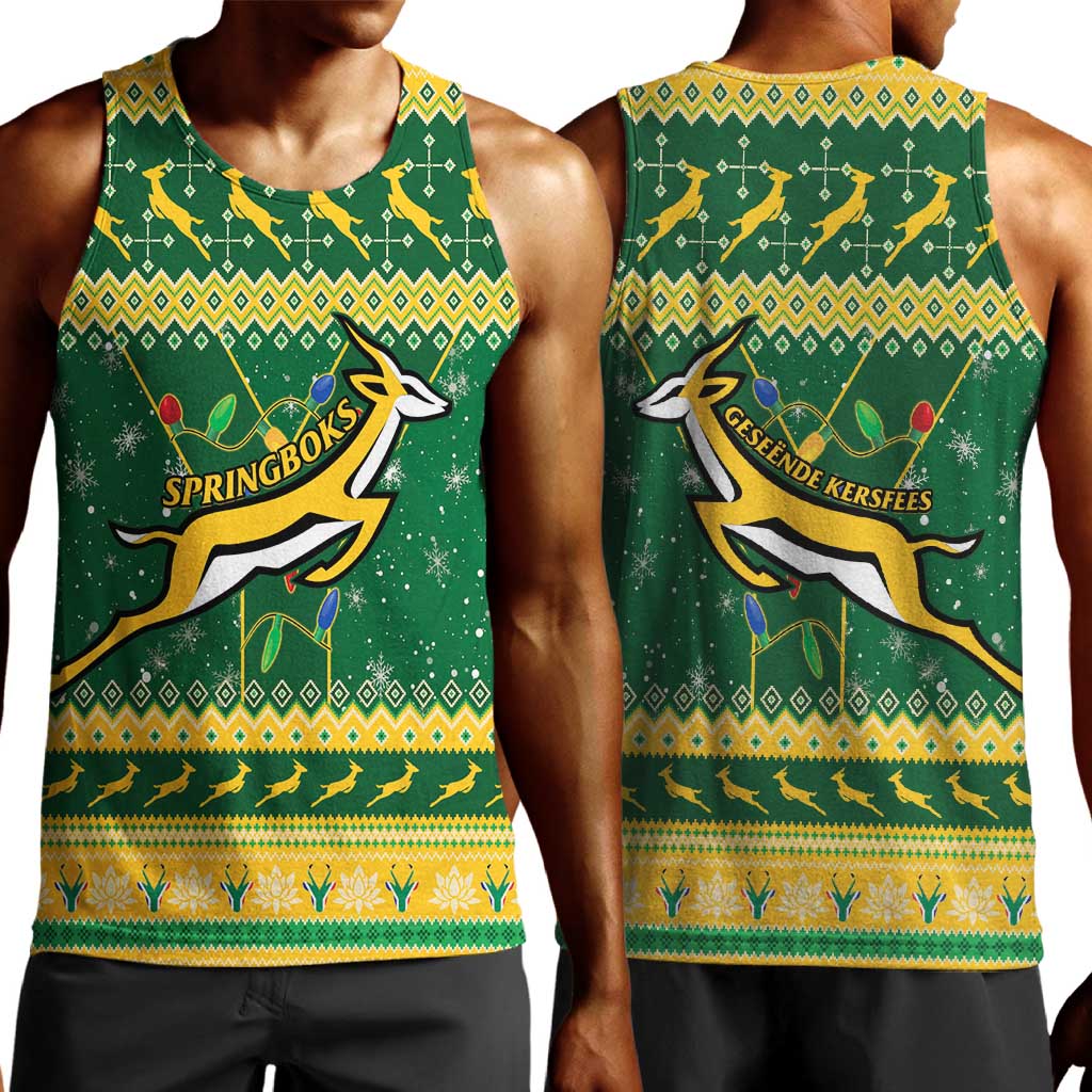 South Africa Christmas Rugby Men Tank Top Springboks Geseende Kersfees LT15