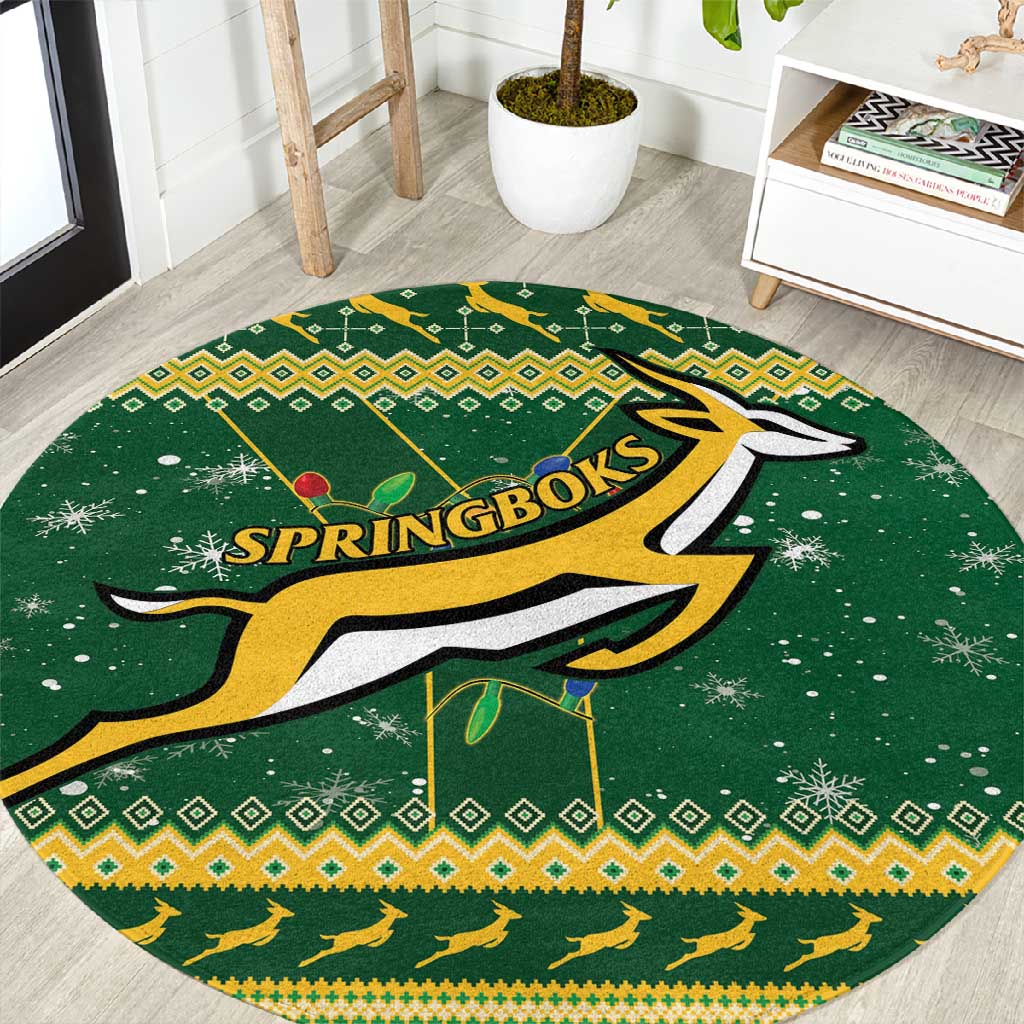 South Africa Christmas Rugby Round Carpet Springboks Geseende Kersfees LT15