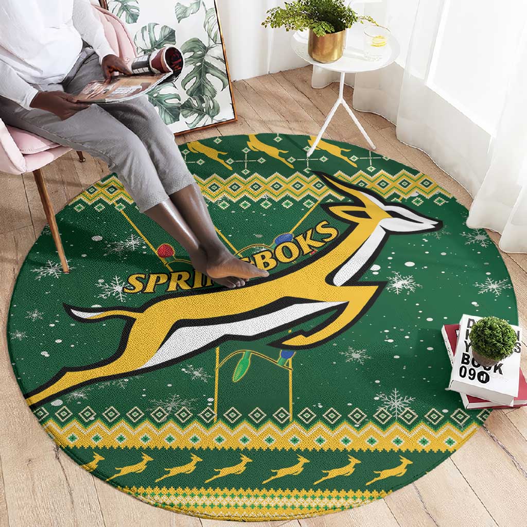 South Africa Christmas Rugby Round Carpet Springboks Geseende Kersfees LT15
