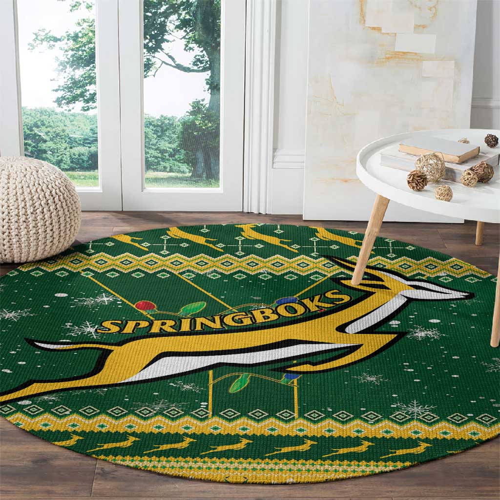 South Africa Christmas Rugby Round Carpet Springboks Geseende Kersfees LT15