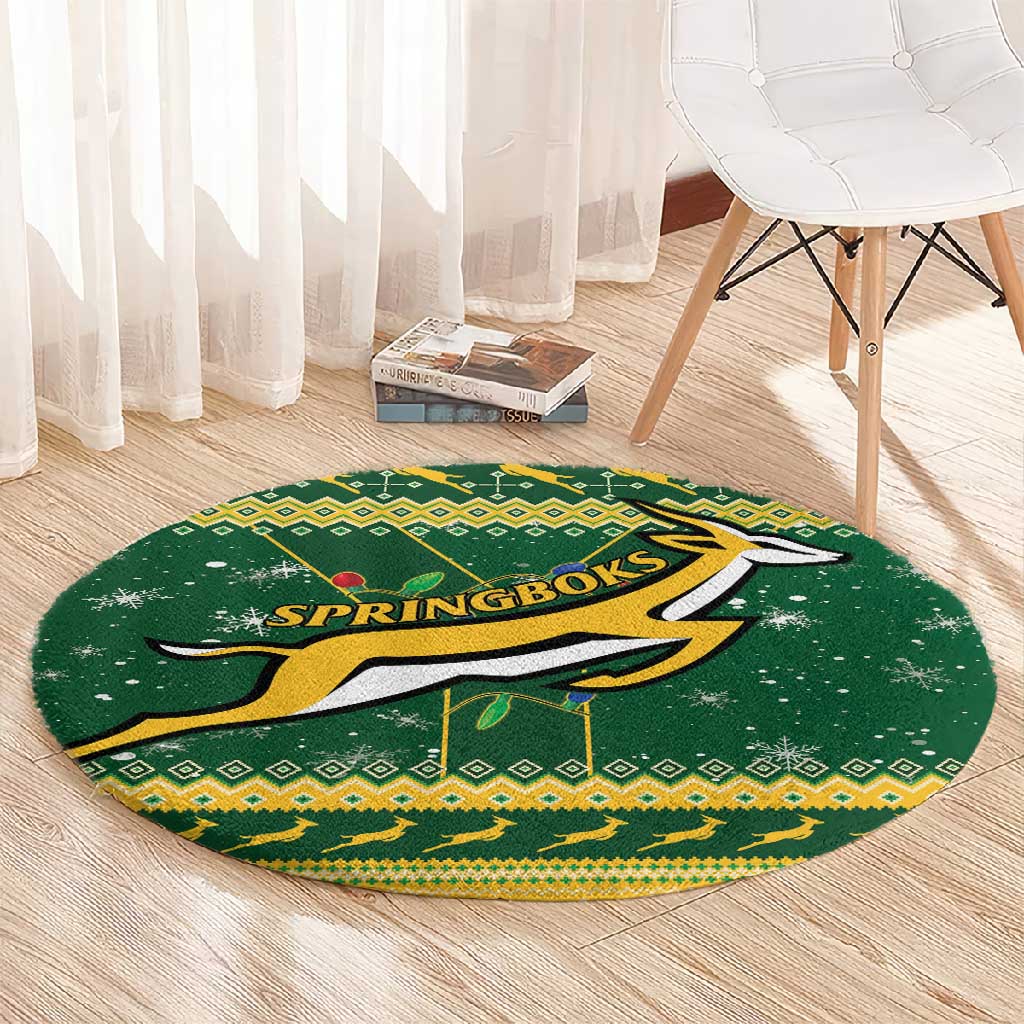 South Africa Christmas Rugby Round Carpet Springboks Geseende Kersfees LT15