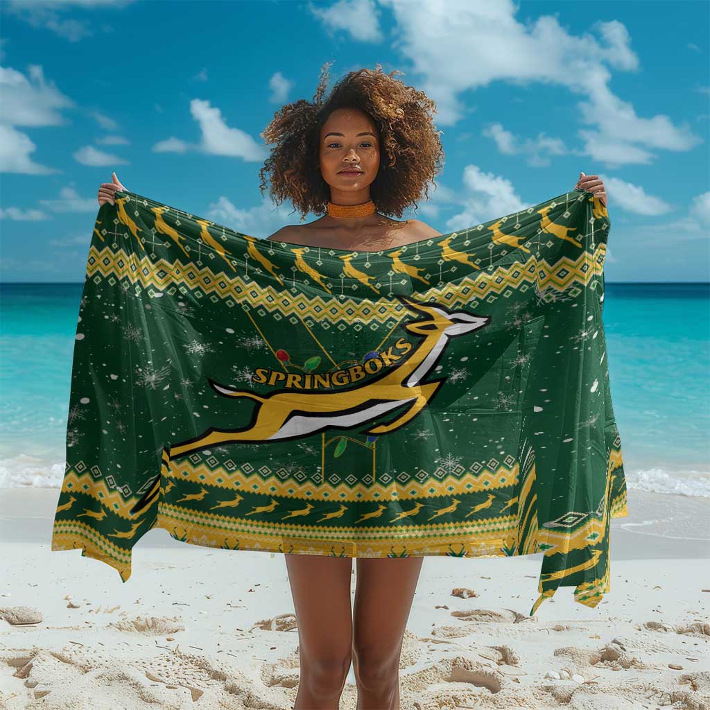 South Africa Christmas Rugby Sarong Springboks Geseende Kersfees LT15