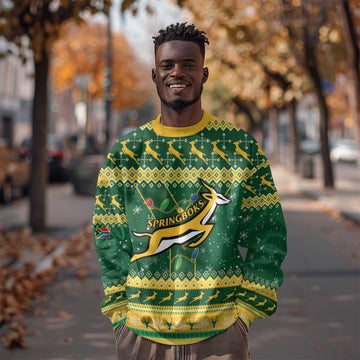 South Africa Christmas Rugby Sweatshirt Springboks Geseende Kersfees LT15