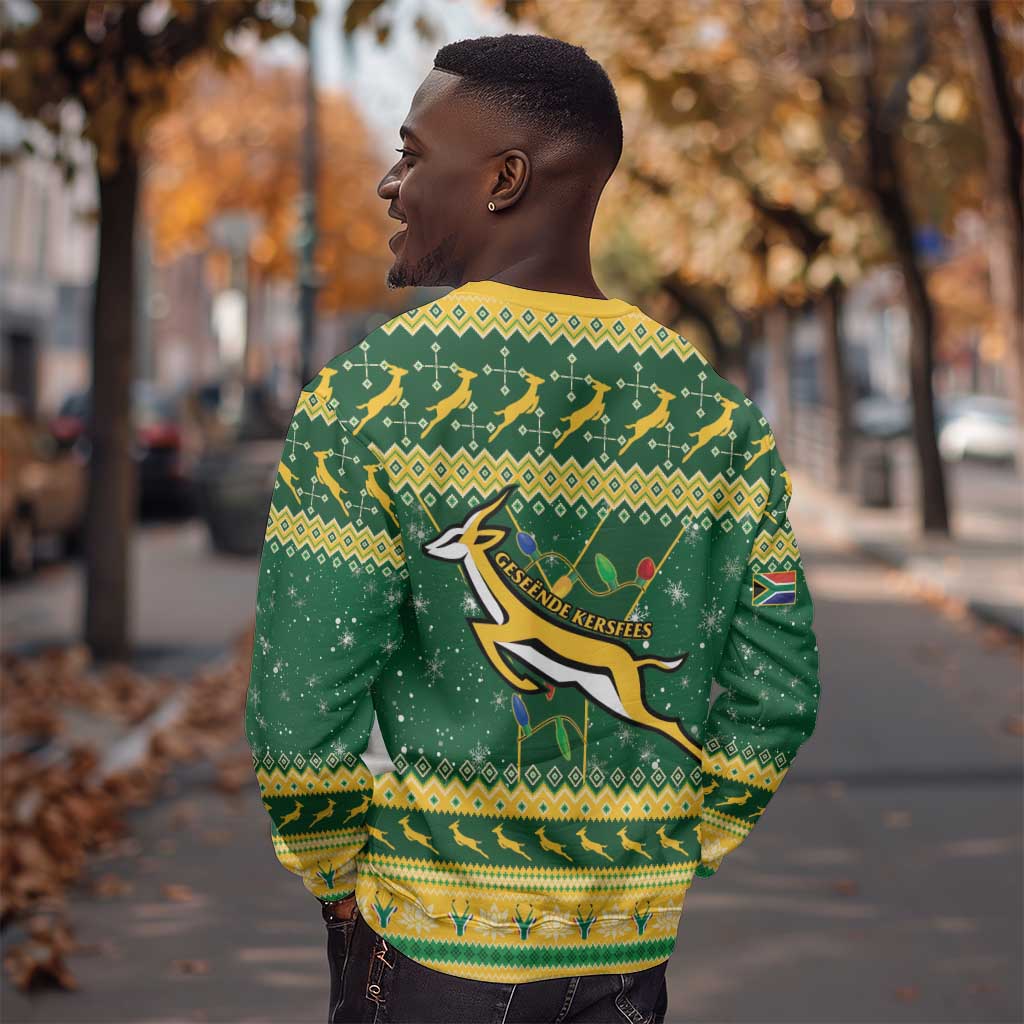 South Africa Christmas Rugby Sweatshirt Springboks Geseende Kersfees LT15
