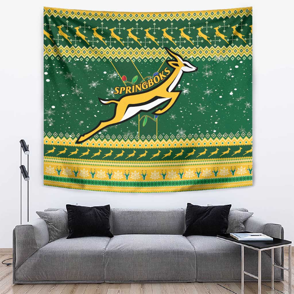 South Africa Christmas Rugby Tapestry Springboks Geseende Kersfees LT15