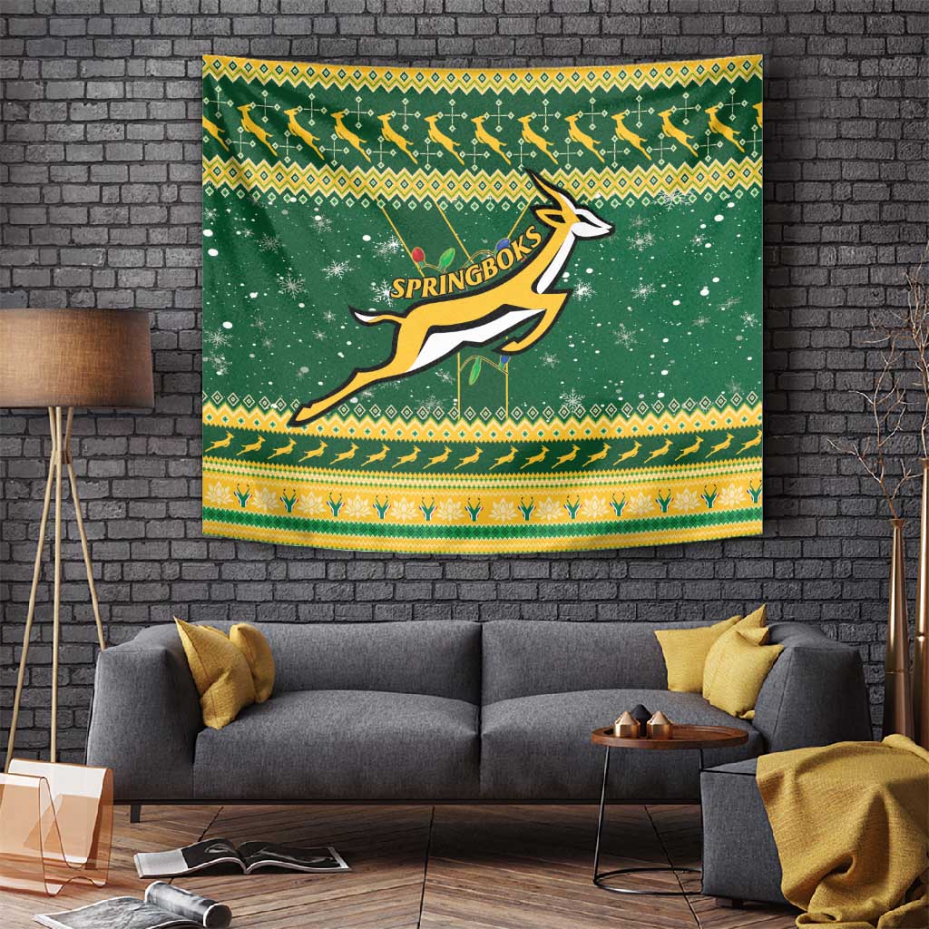 South Africa Christmas Rugby Tapestry Springboks Geseende Kersfees LT15